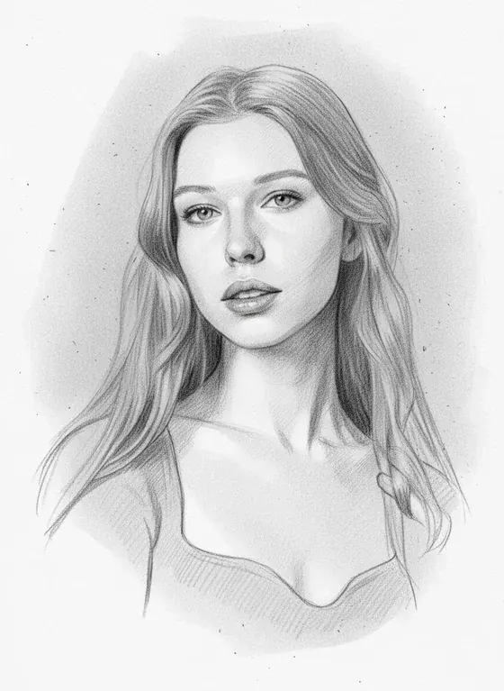 Retrato transformado em desenho a lápis por inteligência artificial